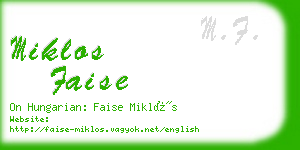 miklos faise business card